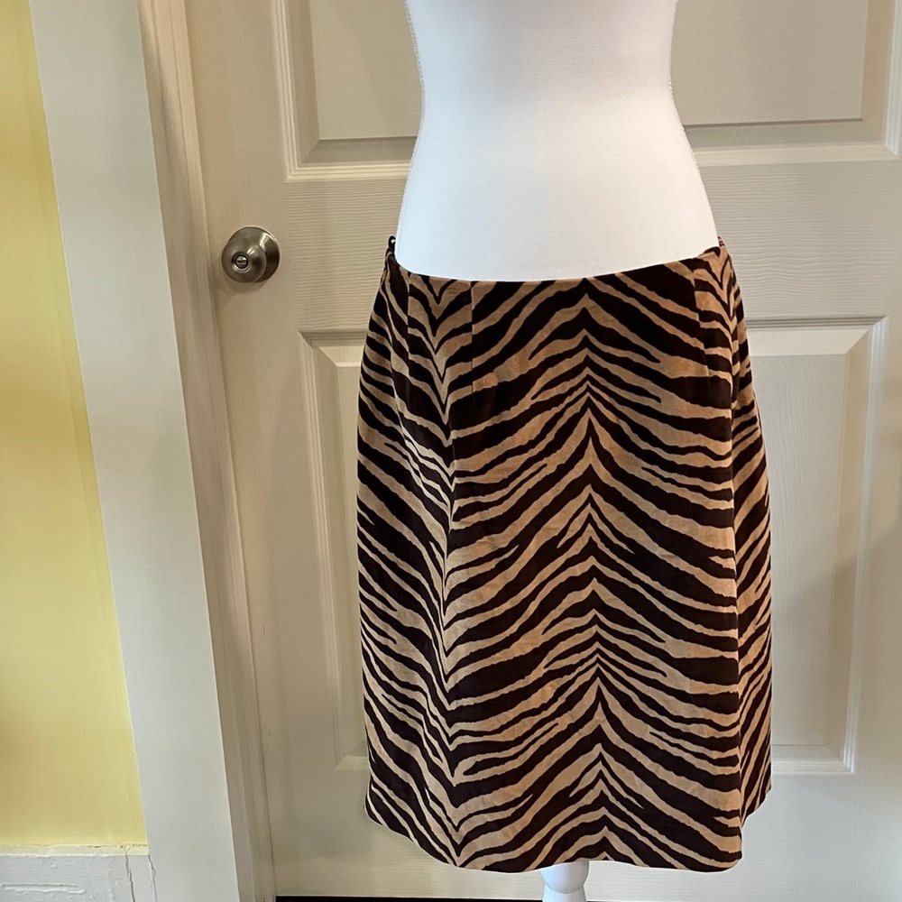 Talbots Tiger Animal Print Pencil Skirt Stretch Waist